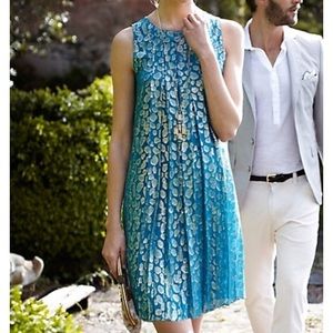 Anthropologie Blue & Gold Sparkly Cocktail Dress 2